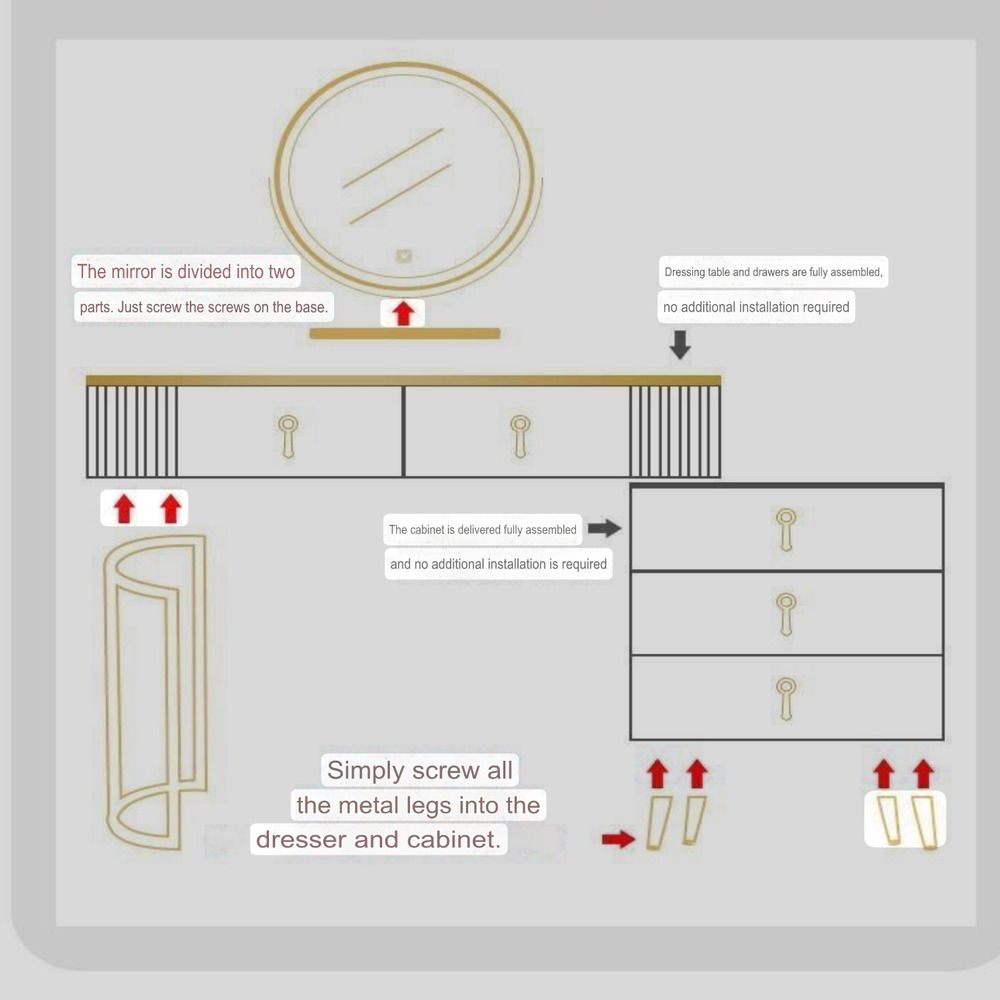 Vanity Table - Beauty Way Dressing Table 120cm