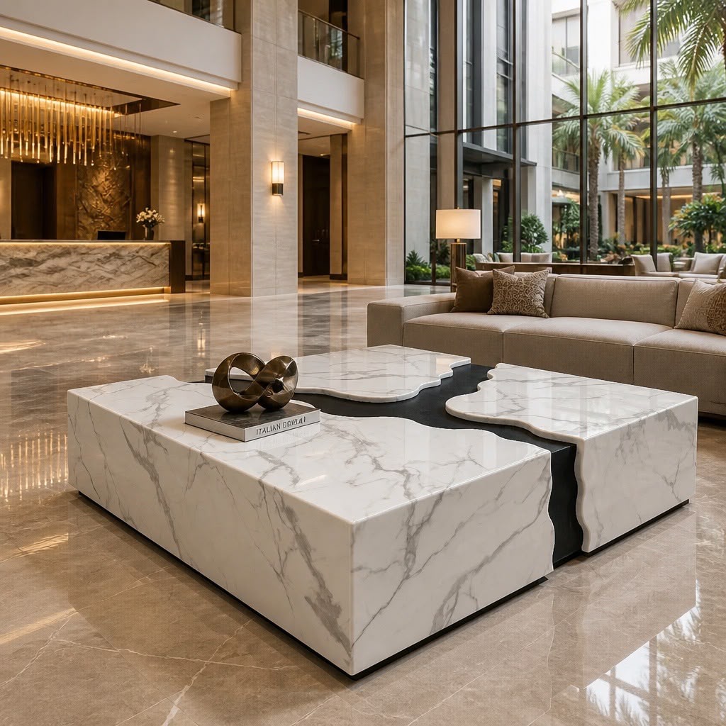 Imperial Vein Marble Coffee Table 120cm