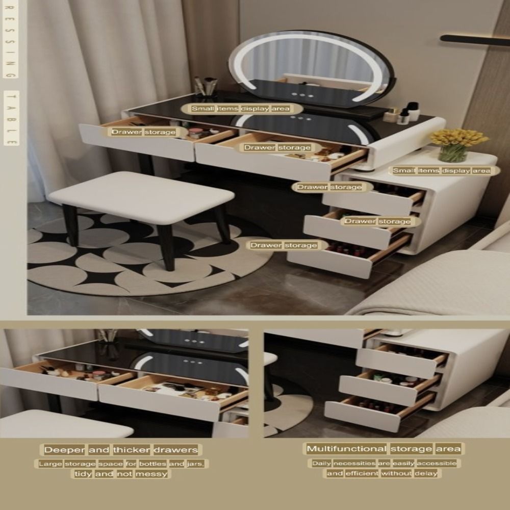 Dressers ; Dressing Table ; bedroom dresser ;makeup table ; makeup dressing table ; led mirror ; make up ; modern dresser ; wooden dresser ; Modern vanity table ; Luxury dressing table ; Contemporary vanity set ; LED lighted mirror ; Vanity with storage ; Stylish dressing .