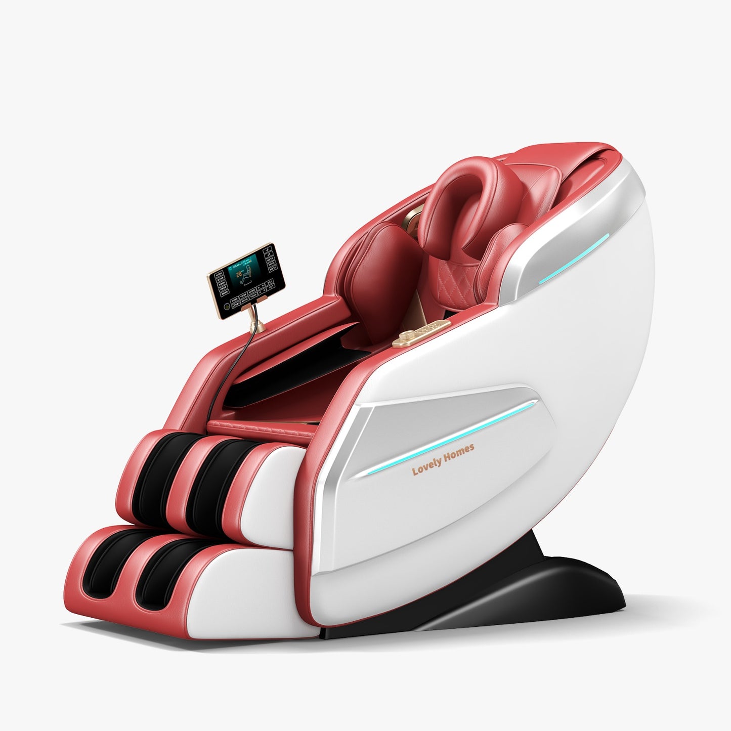 Lovely Homes Full Body massage Chair LH1 White With Red Interior
