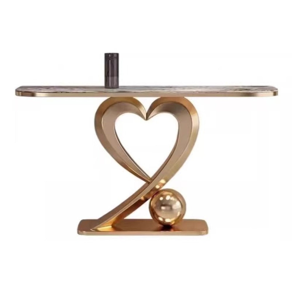 luxury console table ; heart-shaped furniture ; gold console table ; marble top table ; modern hallway table ; elegant entryway décor ; designer console ; contemporary accent table ; statement furniture ; artistic home décor
طاولة كونسول فاخرة ; أثاث على شكل قلب ; طاولة كونسول ذهبية ; طاولة بسطح رخامي ; طاولة مدخل عصرية ; ديكور أنيق للمدخل ; كونسول بتصميم مميز ; طاولة مميزة معاصرة ; أثاث مميز
ديكور منزلي فني