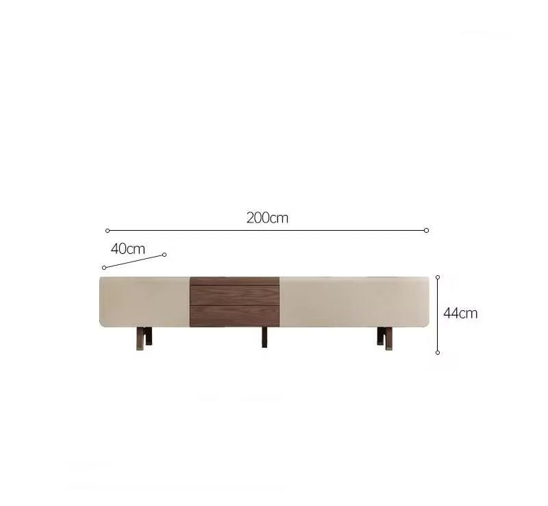 Luxe Solid Wood TV Table 200cm Off White
