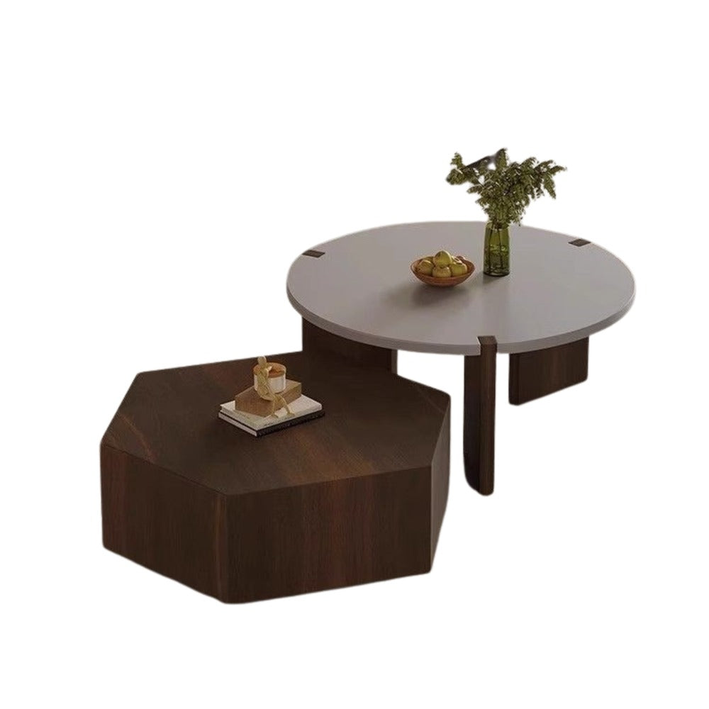 Solid wood coffee table ; Nesting coffee table set ; Modern wooden coffee table ; Round and hexagonal table set ; Minimalist coffee table ; Contemporary wooden furniture ; Space-saving coffee table ; Unique coffee table design ; Natural wood furniture ; Living room furniture set ; Luxury wooden coffee table
طاولة قهوة من الخشب الصلب ; طقم طاولات قهوة متداخلة ; طاولة قهوة خشبية عصرية ; طقم طاولات دائرية وسداسية ; طاولة قهوة بسيطة ; أثاث خشبي عصري ; طاولة قهوة موفرة للمساحة ; تصميم فريد لطاولة قهوة ; أثاث من