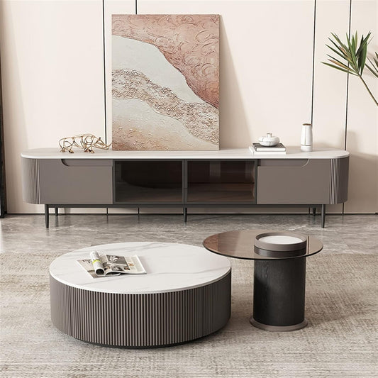 TV Table ; TV table set ; tv coffee table ; tv coffee table set ; living room table set ; modern table set ; luxury table set ; unique table set ; casual table set ; Round Coffee Table ; Minimalist Living Room Furniture ; Contemporary TV Unit  ;Stylish Round Coffee Table ; Modern Furniture Set ; Living Room Furniture with LED Lighting ; Sleek and Contemporary Design
طاولة تلفزيون؛ مجموعة طاولات تلفزيون؛ طاولة قهوة تلفزيون؛ مجموعة طاولات قهوة تلفزيون؛ مجموعة طاولات غرفة المعيشة؛ مجموعة طاولات حديثة؛ مجموعة ط