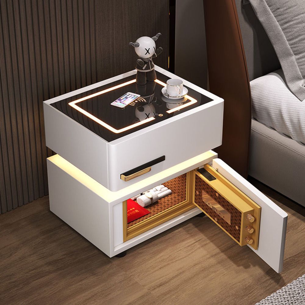 Bedside - Smart bedside - bedroom - modern bedside - Bedside With Safe Box - Led Bedside - Bedside With LED - Multifunctional Smart Table - LED Light Table - Advanced Technology Bedside Table - Modern Interior Decoration Table - Modern Technology Furniture - Smart Living Room Table - Smart Office Table
