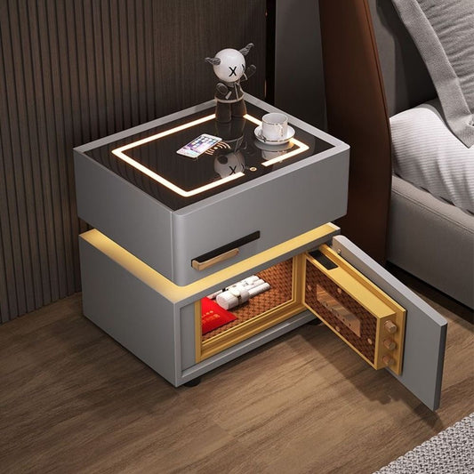 Bedside - Smart bedside - bedroom - modern bedside - Bedside With Safe Box - Led Bedside - Bedside With LED - Multifunctional Smart Table - LED Light Table - Advanced Technology Bedside Table - Modern Interior Decoration Table - Modern Technology Furniture - Smart Living Room Table - Smart Office Table