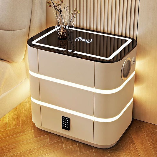 Bedside - Smart bedside - bedroom - modern bedside - Bedside With Safe Box - Led Bedside - Bedside With LED - Multifunctional Smart Table - LED Light Table - Advanced Technology Bedside Table - Modern Interior Decoration Table - Modern Technology Furniture - Smart Living Room Table - Smart Office Table