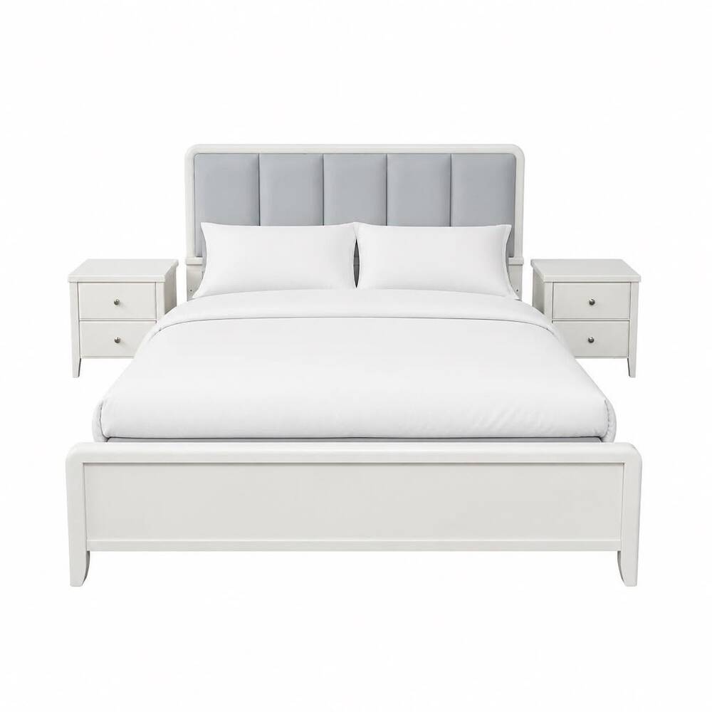 King Size Bed Frame Solid Wood 180x200 White