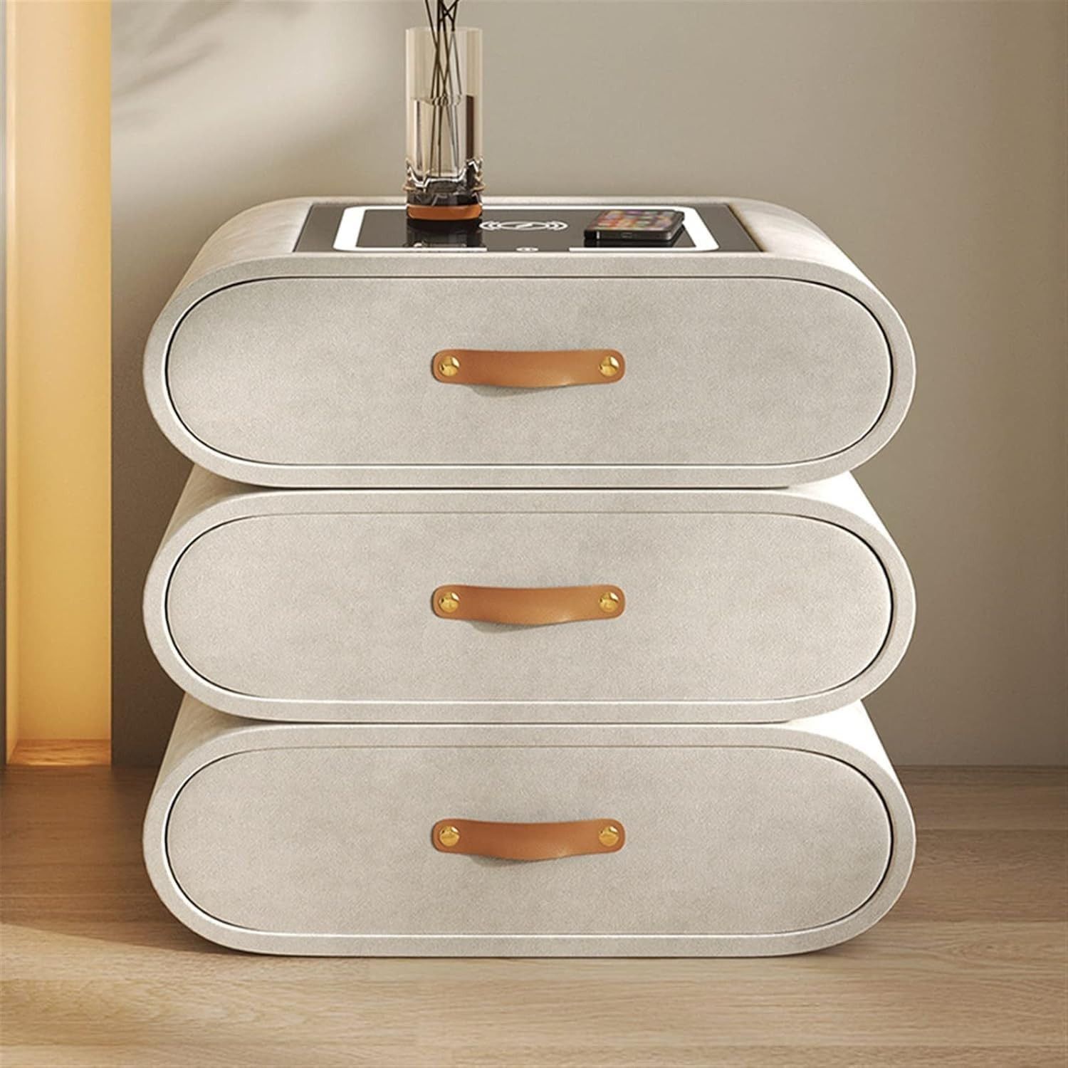 Smart nightstand ; Modern bedside table ; Wireless charging nightstand ; Bedside table with speaker ; Nightstand with Bluetooth speaker ; LED nightstand ; USB charging nightstand ; Nightstand with drawers ; Contemporary end table ; Compact bedroom furniture ; Charging station nightstand
طاولة سرير جانبية أنيقة ; طاولة سرير جانبية عصرية ; طاولة سرير جانبية مزودة بشحن لاسلكي ; طاولة سرير جانبية مزودة بمكبر صوت ; طاولة سرير جانبية مزودة بمكبر صوت بلوتوث ; طاولة سرير جانبية مزودة بإضاءة LED ; طاولة سرير جانبية