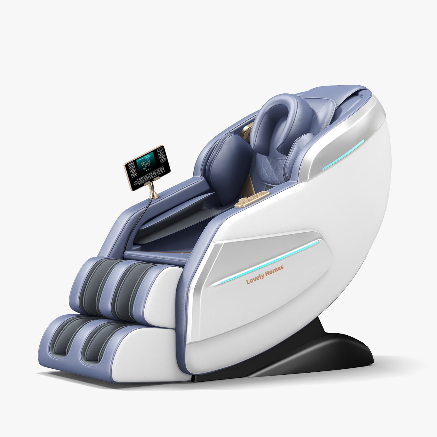 Lovely Homes Full Body massage Chair LH1 White With Purple Interior