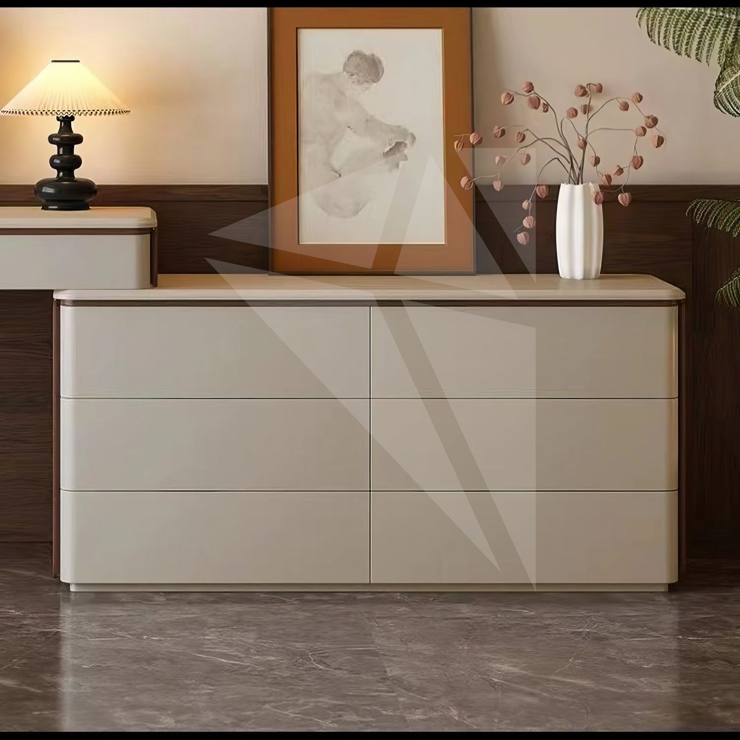 Dresser - Charming Beauty Vanity Dressing Table - 240Cm