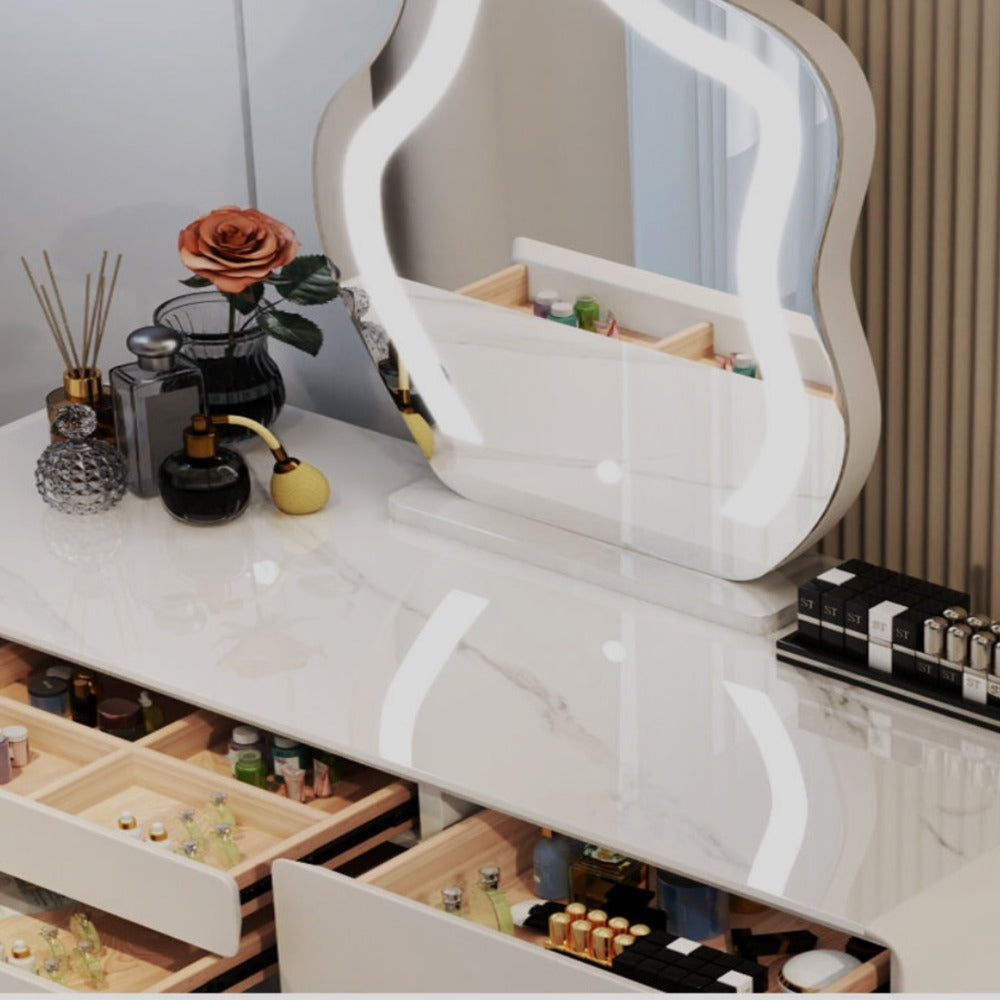Dressers ; Dressing Table ; bedroom dresser ;makeup table ; makeup dressing table ; led mirror ; smart dressing table ; smart dresser ; make up ; modern dresser ; wooden dresser .