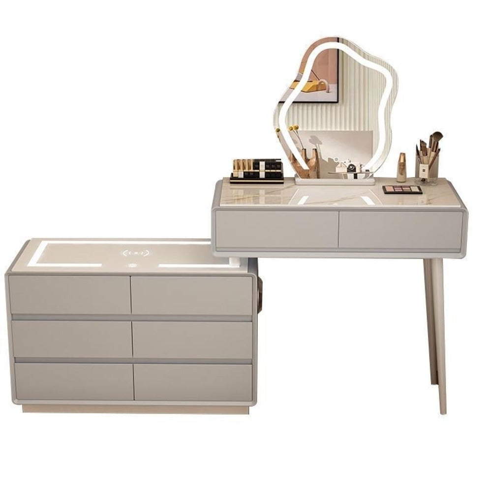 Dressers ; Dressing Table ; bedroom dresser ;makeup table ; makeup dressing table ; led mirror ; make up ; modern dresser ; wooden dresser ; Modern vanity table ; Luxury dressing table ; Contemporary vanity set ; LED lighted mirror ; Vanity with storage ; Stylish dressing