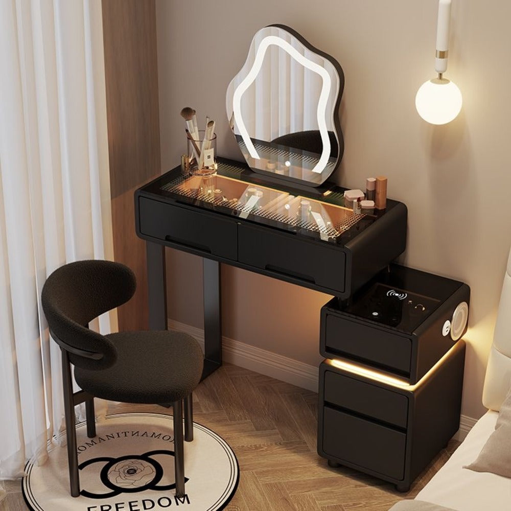 Dressers ; Dressing Table ; bedroom dresser ;makeup table ; makeup dressing table ; led mirror ; smart dressing table ; smart dresser ; make up ; modern dresser ; wooden dresser
