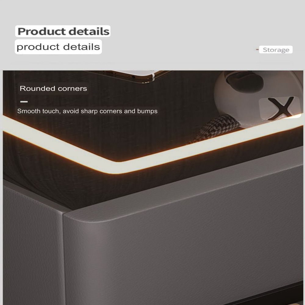 سرير ذكي مع صندوق أمان - إضاءة LED - شاحن لاسلكي