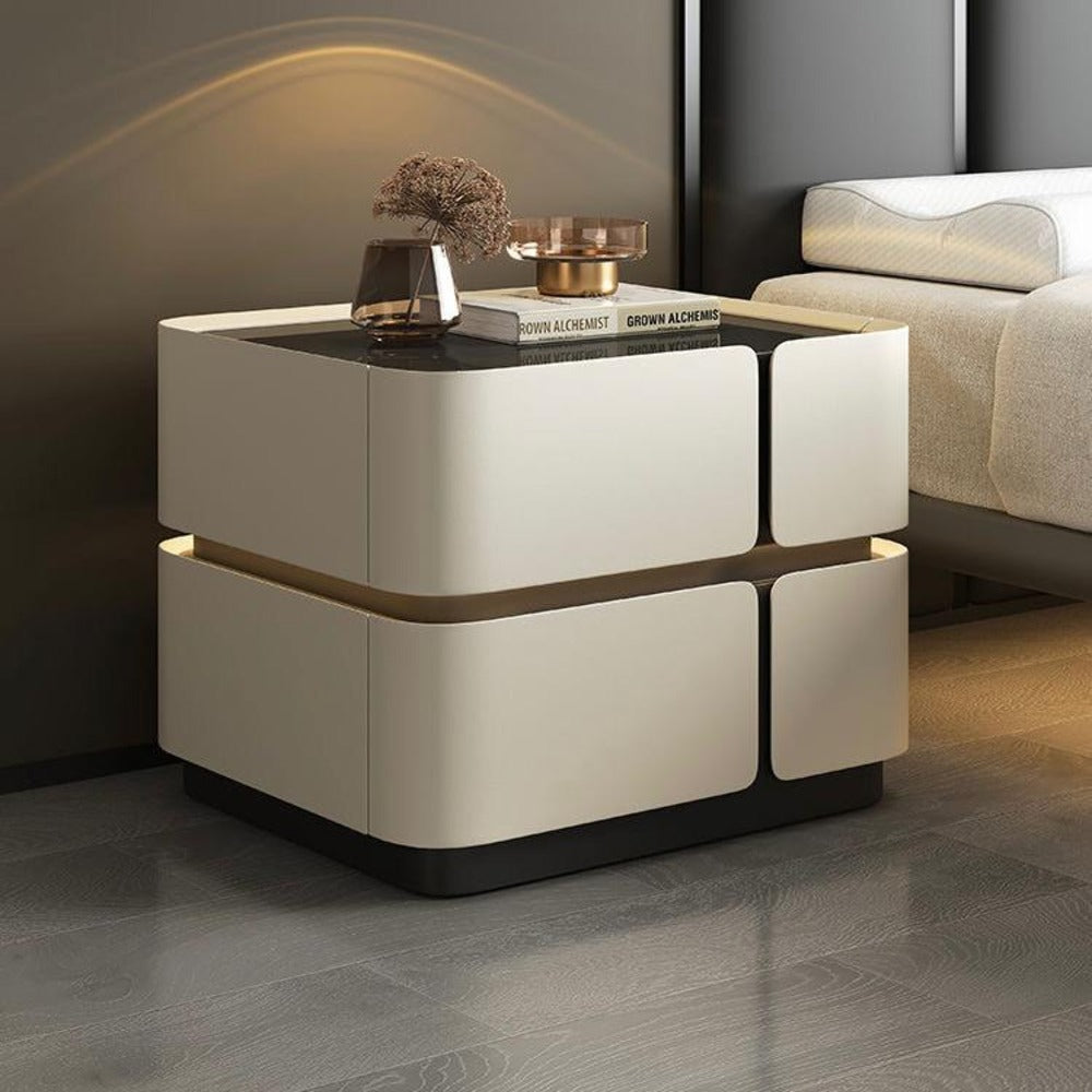 Modern Minimalist Bedside Table with Storage