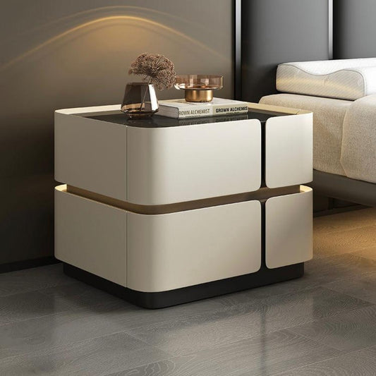 Modern Minimalist Bedside Table with Storage