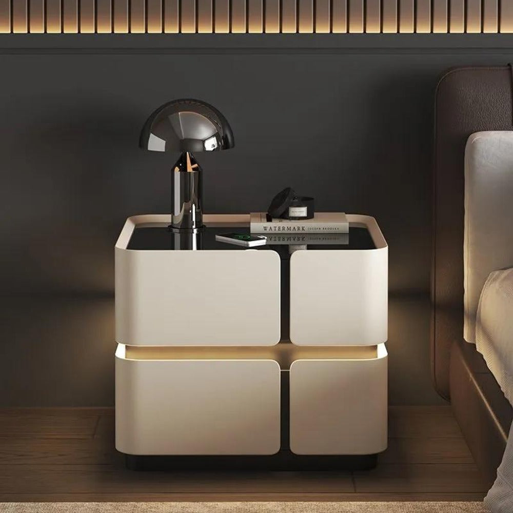 Modern Minimalist Bedside Table with Storage
