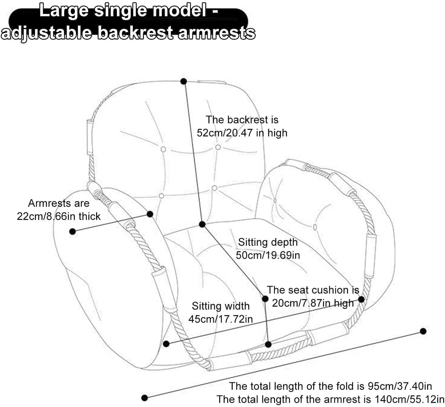Adjustable Floor Gaming Chair, Padded Lazy Sofa Chair with Back Support