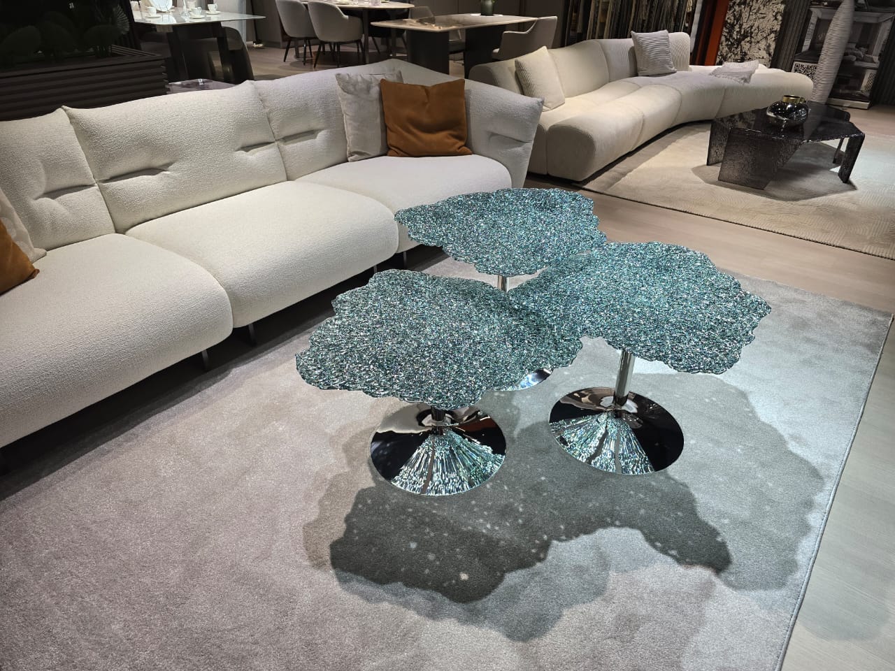 Ripple Acrylic Accent Tables - Set of 3