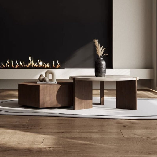 Modern Solid Wood Nesting Coffee Table Set - 85CM