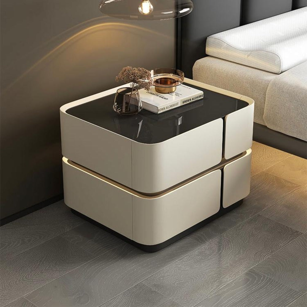 Modern Minimalist Bedside Table with Storage