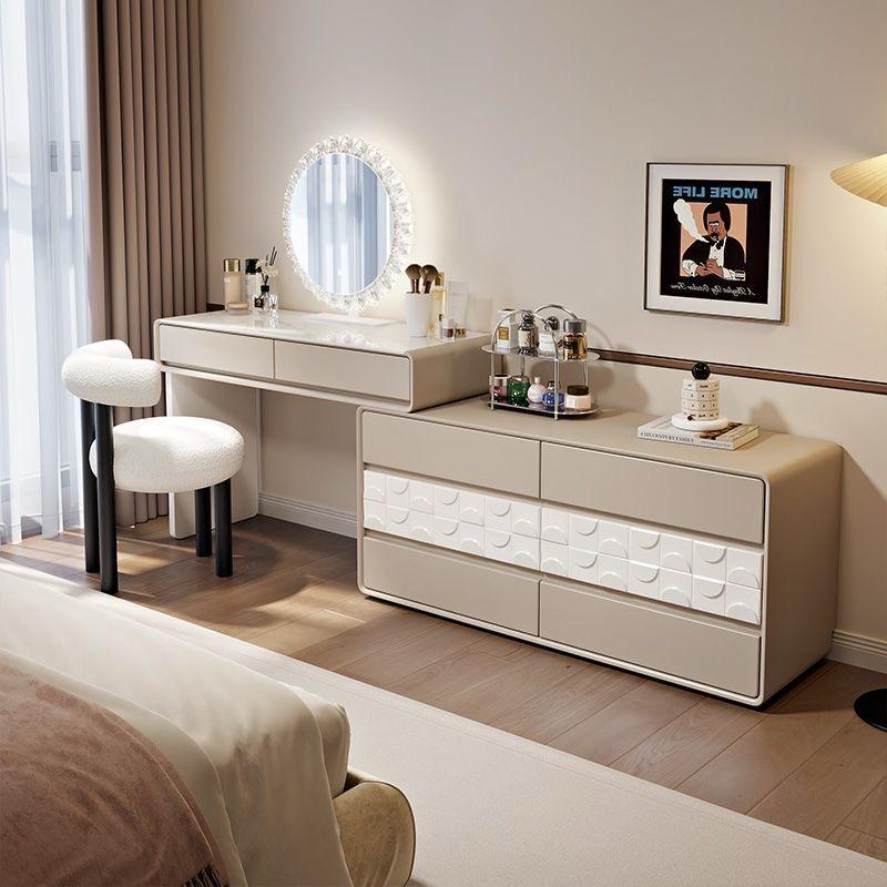 Verona Vanity Set with LED Mirror & CHair - Beige 200cm adjustable