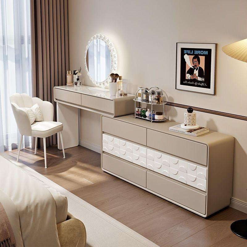 Verona Vanity Set with LED Mirror & CHair - Beige 200cm adjustable