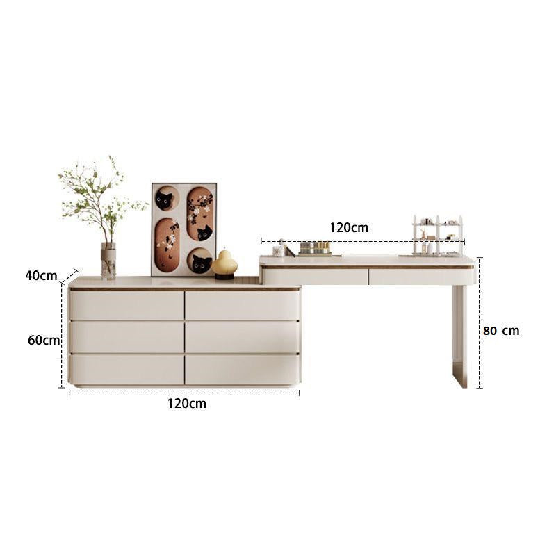 Dresser - Charming Beauty Vanity Dressing Table -Solid Wood 240Cm (White)