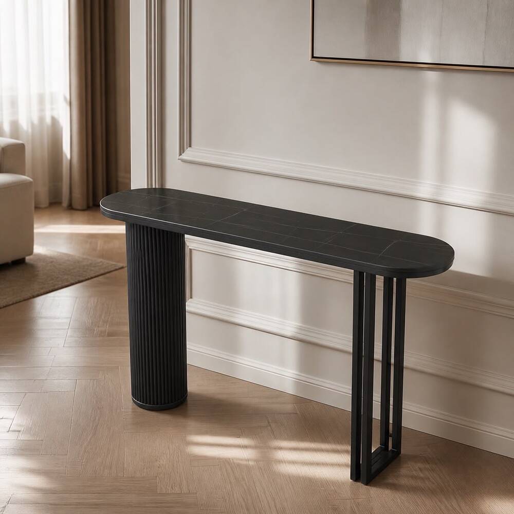 Obsidian Marble Console Table 140Cm