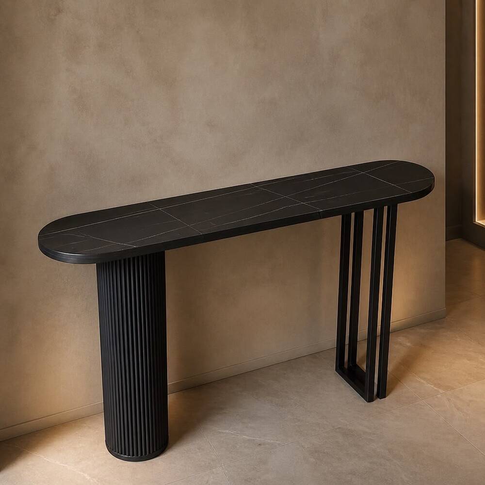 Obsidian Marble Console Table 140Cm