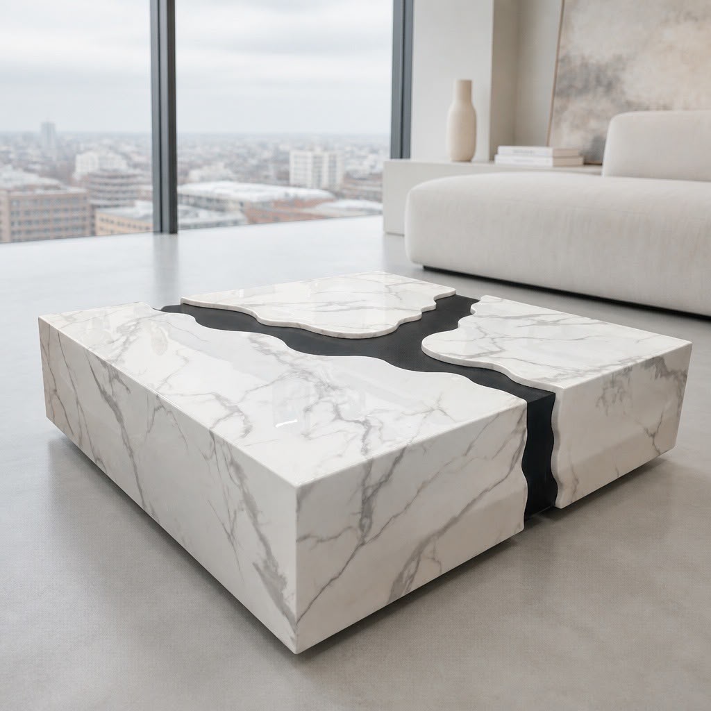 Imperial Vein Marble Coffee Table 120cm