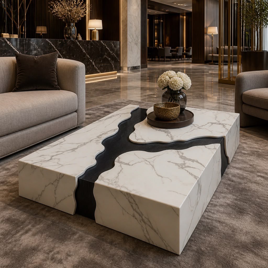 Imperial Vein Marble Coffee Table 120cm