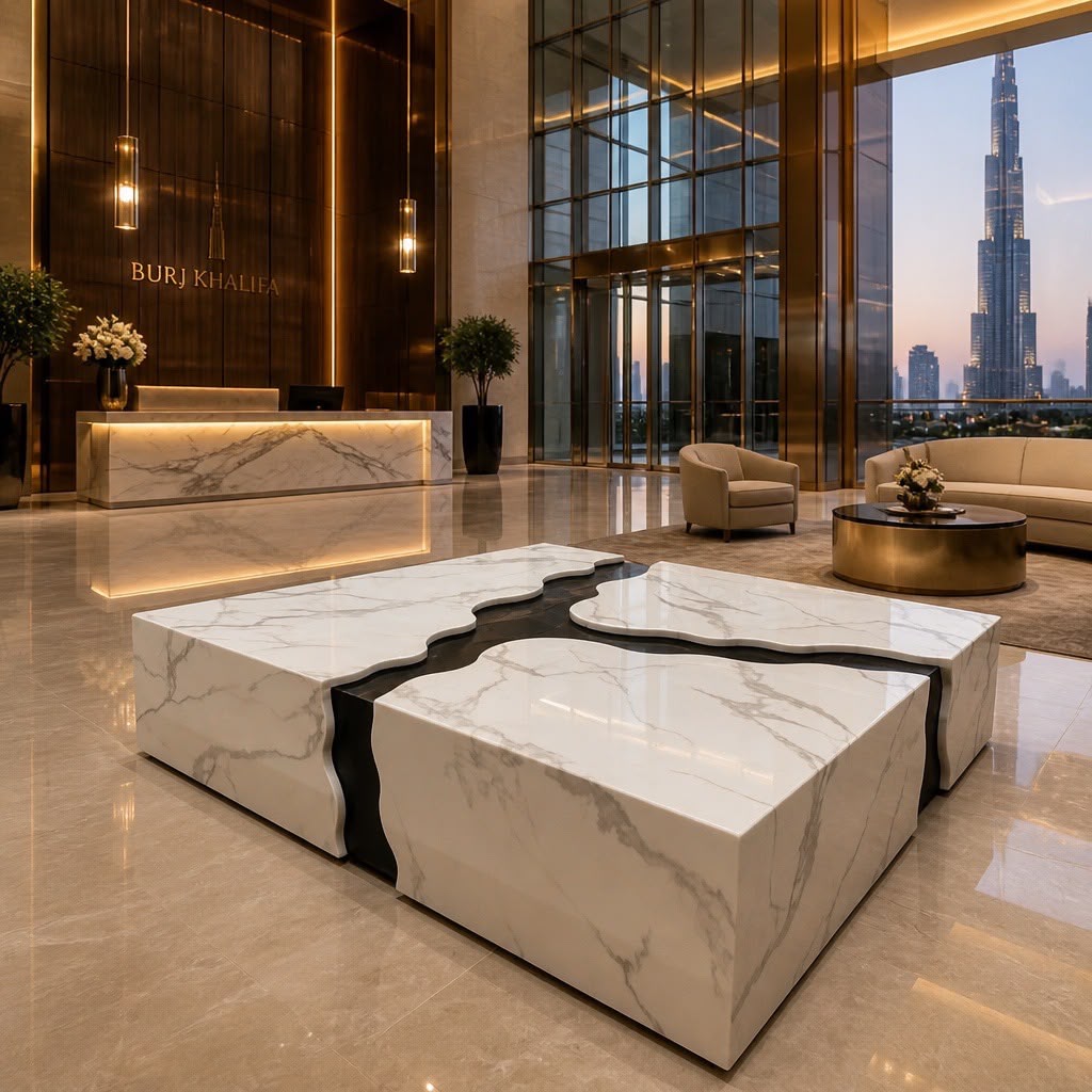 Imperial Vein Marble Coffee Table 120cm