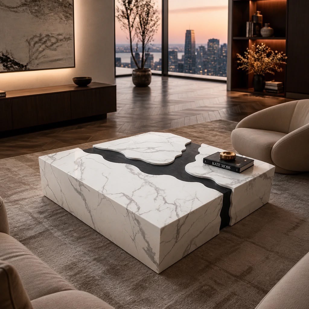 Imperial Vein Marble Coffee Table 120cm
