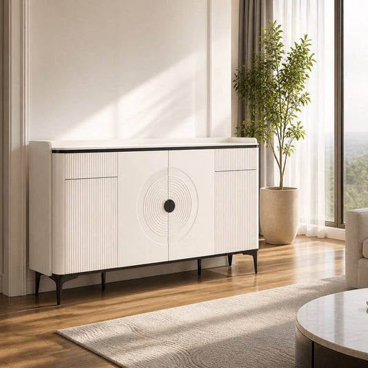 Aurora Multi-Purpose Storage Cabinet  Creme White 140cm