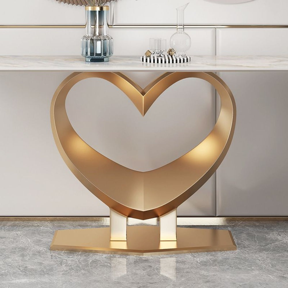 Console table, modern console, minimalist furniture, gold accent table, hallway console, luxury furniture, elegant entryway table, modern decor table ,Heart shaped console table
طاولة كونسول، كونسول حديثة، أثاث بسيط، طاولة ذهبية مميزة، كونسول للممر، أثاث فاخر، طاولة مدخل أنيقة، طاولة ديكور حديثة