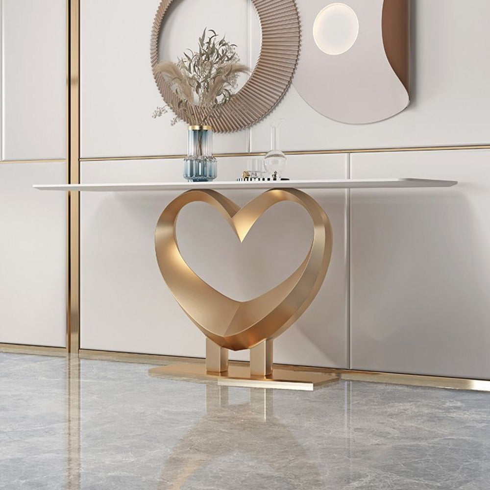 Console table, modern console, minimalist furniture, gold accent table, hallway console, luxury furniture, elegant entryway table, modern decor table ,Heart shaped console table
طاولة كونسول، كونسول حديثة، أثاث بسيط، طاولة ذهبية مميزة، كونسول للممر، أثاث فاخر، طاولة مدخل أنيقة، طاولة ديكور حديثة