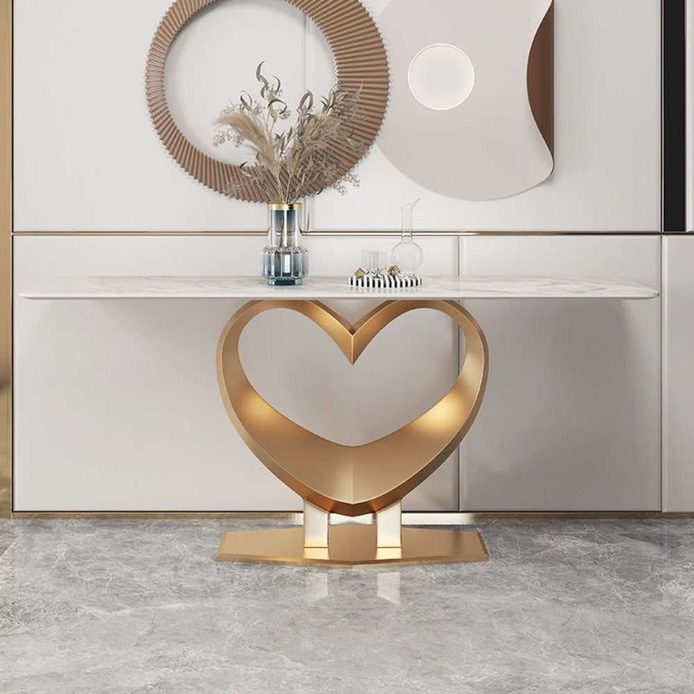 Console table, modern console, minimalist furniture, gold accent table, hallway console, luxury furniture, elegant entryway table, modern decor table ,Heart shaped console table
طاولة كونسول، كونسول حديثة، أثاث بسيط، طاولة ذهبية مميزة، كونسول للممر، أثاث فاخر، طاولة مدخل أنيقة، طاولة ديكور حديثة