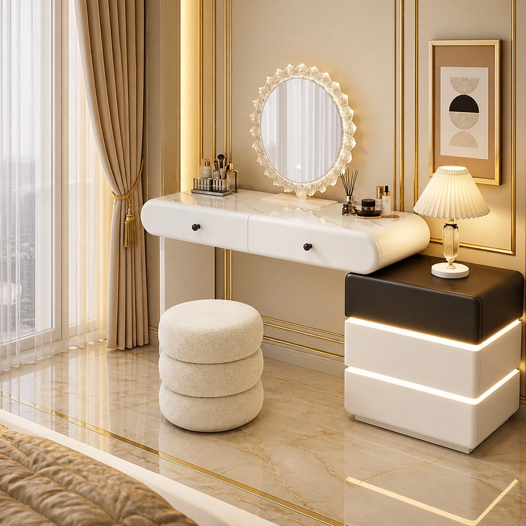 New Design 2026 Vanity With LED Mirror White With Black