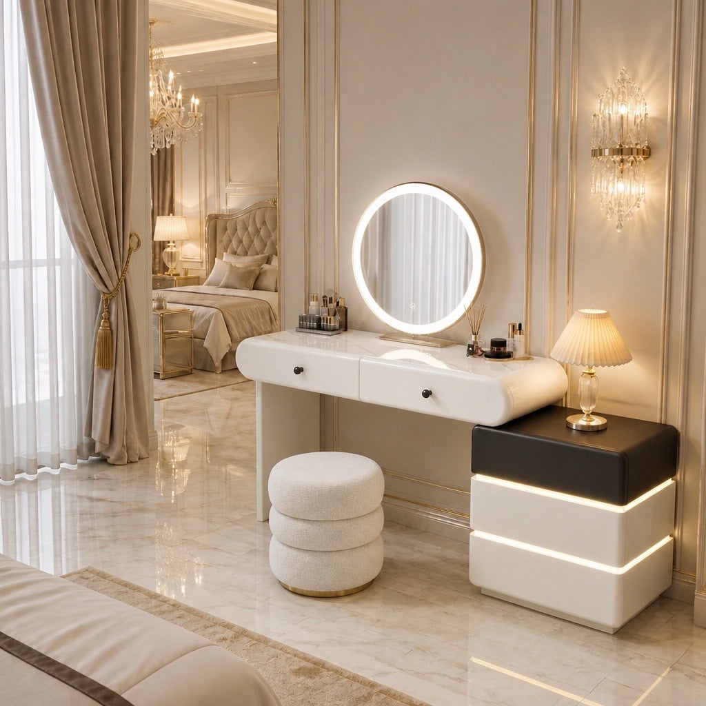 New Design 2026 Vanity With LED Mirror White With Black