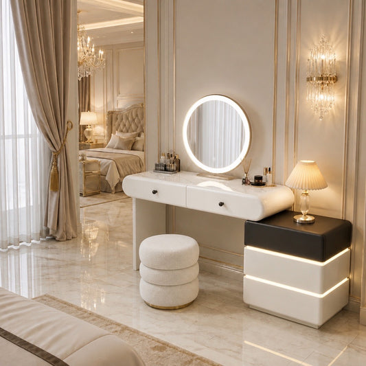 New Design 2026 Vanity With LED Mirror White With Black