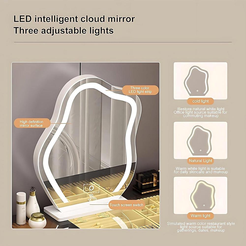 Dressers ; Dressing Table ; bedroom dresser ;makeup table ; makeup dressing table ; led mirror ; make up ; modern dresser ; wooden dresser ; Modern vanity table ; Luxury dressing table ; Contemporary vanity set ; LED lighted mirror ; Vanity with storage ; Stylish dressing