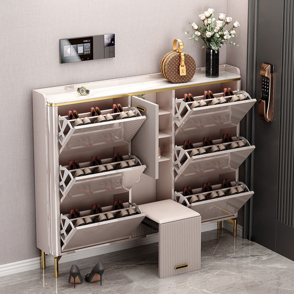 Latest Shoes Cabinet with Built-in Chair - modern shoe cabinet - Shoe cabinet for living room - Shoe cabinet with drawers .
أحدث خزانة أحذية مع كرسي مدمج - خزانة أحذية حديثة - خزانة أحذية لغرفة المعيشة - خزانة أحذية مع أدراج