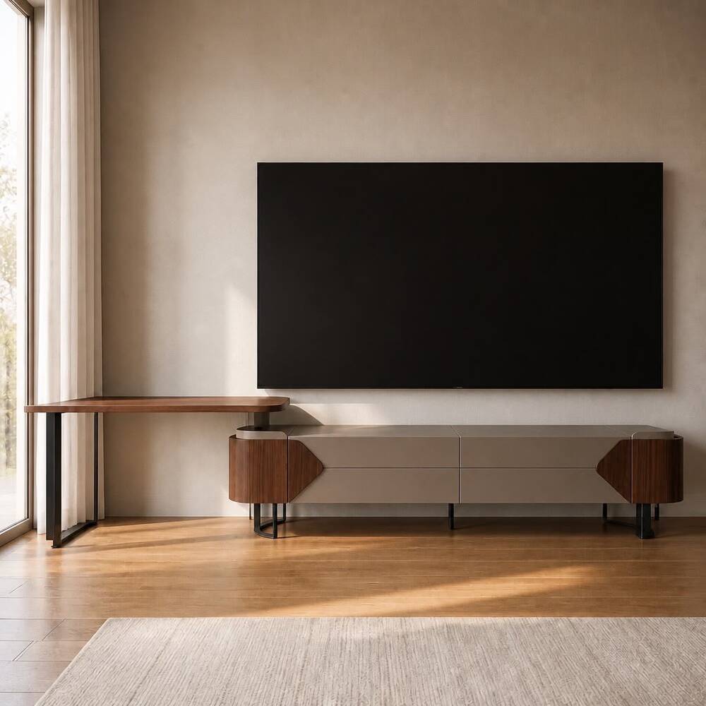 Luxe Extend Solid Wood TV Unit Adjustable 200cm to 320 cm