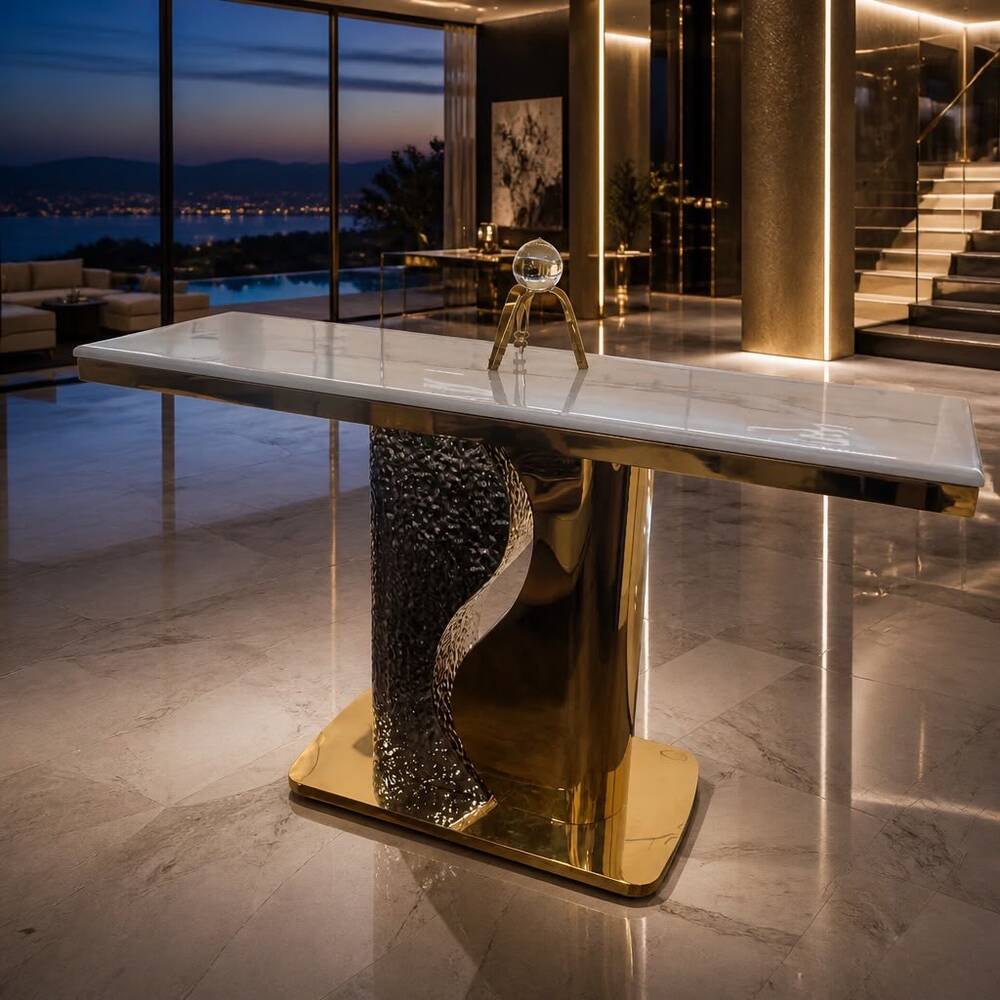 Aurora Luxe Marble Console Table 140 cm