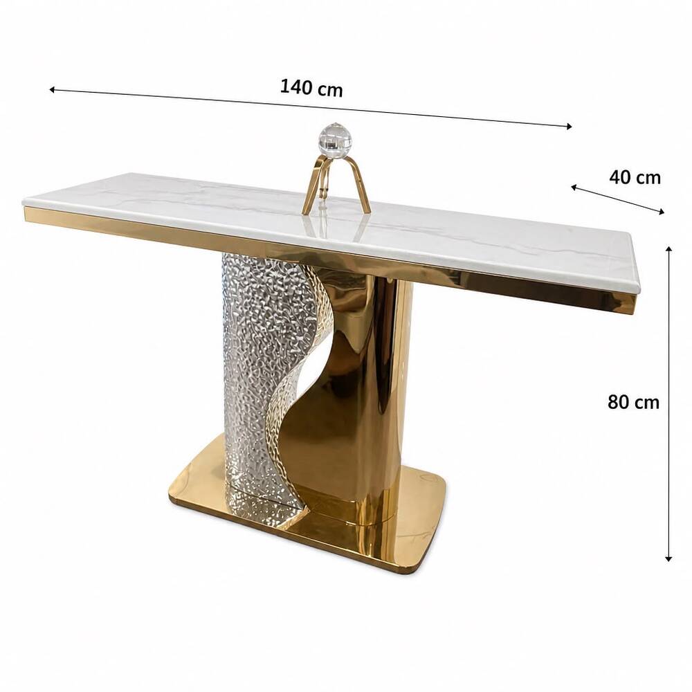 Aurora Luxe Marble Console Table 140 cm