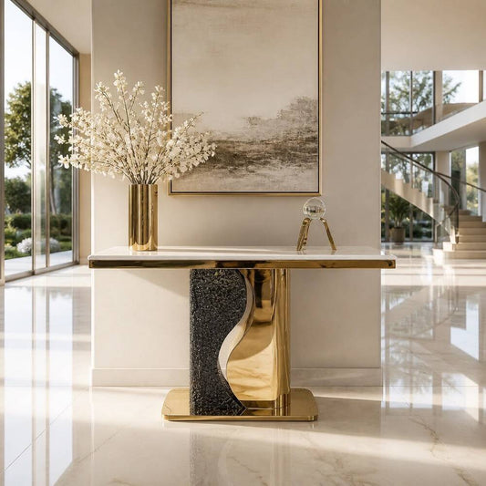 Aurora Luxe Marble Console Table 140 cm