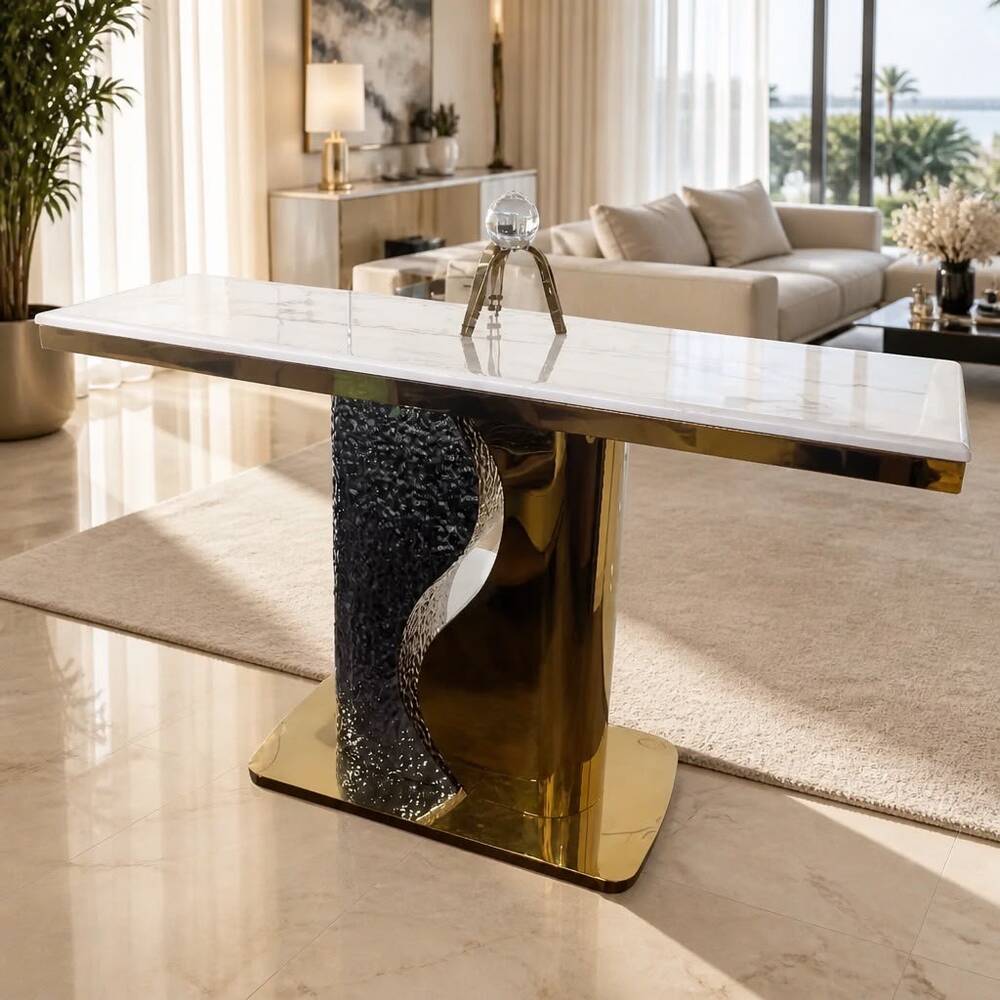 Aurora Luxe Marble Console Table 140 cm