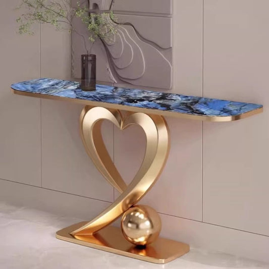 luxury console table ; heart-shaped furniture ; gold console table ; marble top table ; modern hallway table ; elegant entryway décor ;  designer console ; contemporary accent table ; statement furniture ; artistic home décor
طاولة كونسول فاخرة ; أثاث على شكل قلب ; طاولة كونسول ذهبية ; طاولة بسطح رخامي ; طاولة مدخل عصرية ; ديكور أنيق للمدخل ; كونسول بتصميم مميز ; طاولة مميزة معاصرة ; أثاث مميز
ديكور منزلي فني